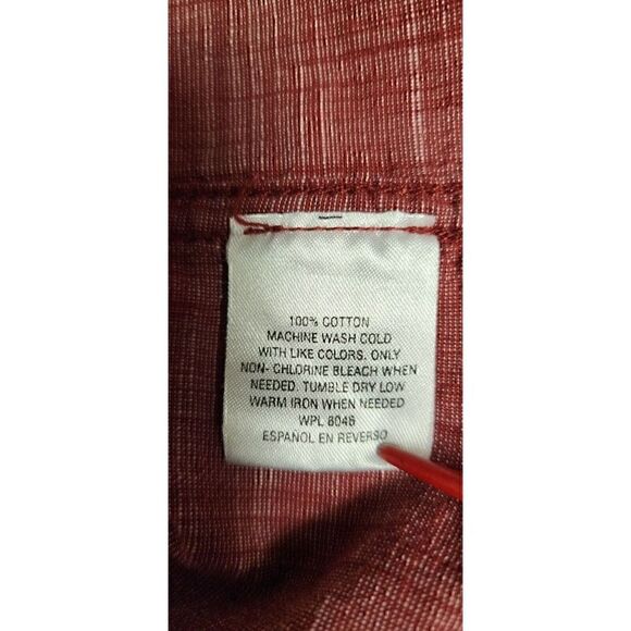 INC International Concepts Cotton Shirt Men's Medium Roll Tab Sleeves Red - Picture 8 of 8